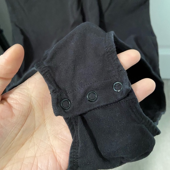 H&M Black Bodysuit with Mesh Neckline and Button Clasp - Picture 2 of 4